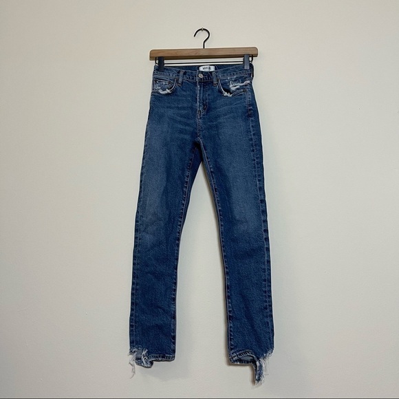 AGOLDE Toni Stratosphere Medium Wash Mid-Rise Straight Slim Leg Jeans Size 24 - Picture 5 of 9